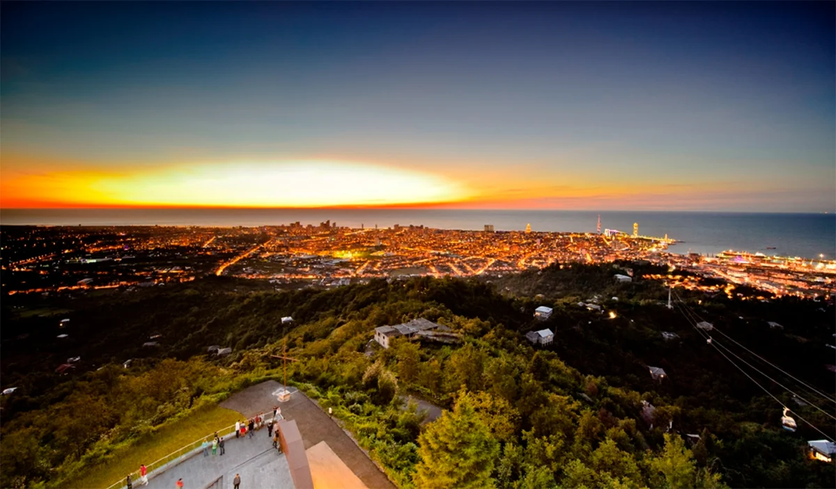 Night view of Batumi from the Argo cable car